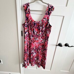 London Times, 24W, plus, curvy, sleeveless, floral, sexy, summer, dress, school